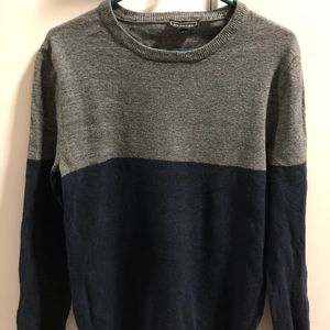 Express Grey/Navy Crewneck Sweater